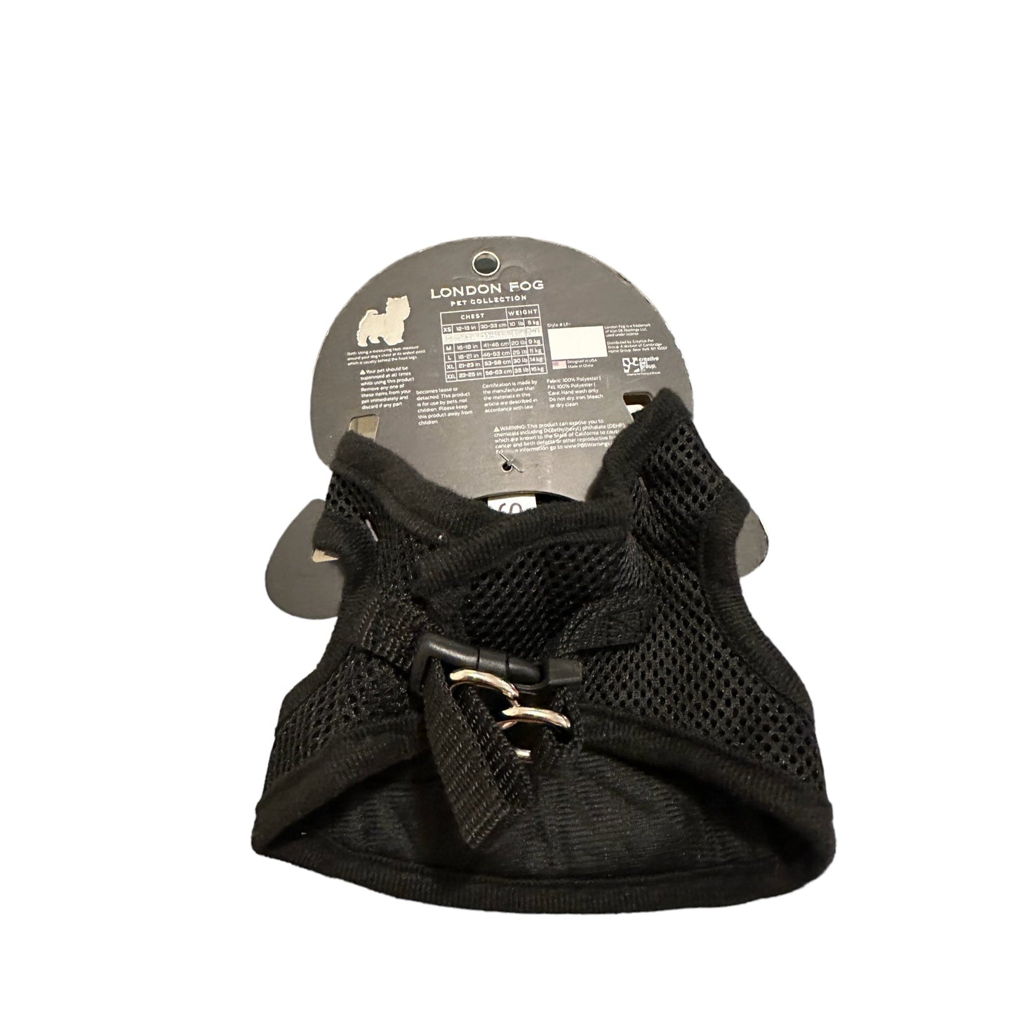London Fog- Pechera Color Negro Talla S - Hasta 7kg - MiPerro.com
