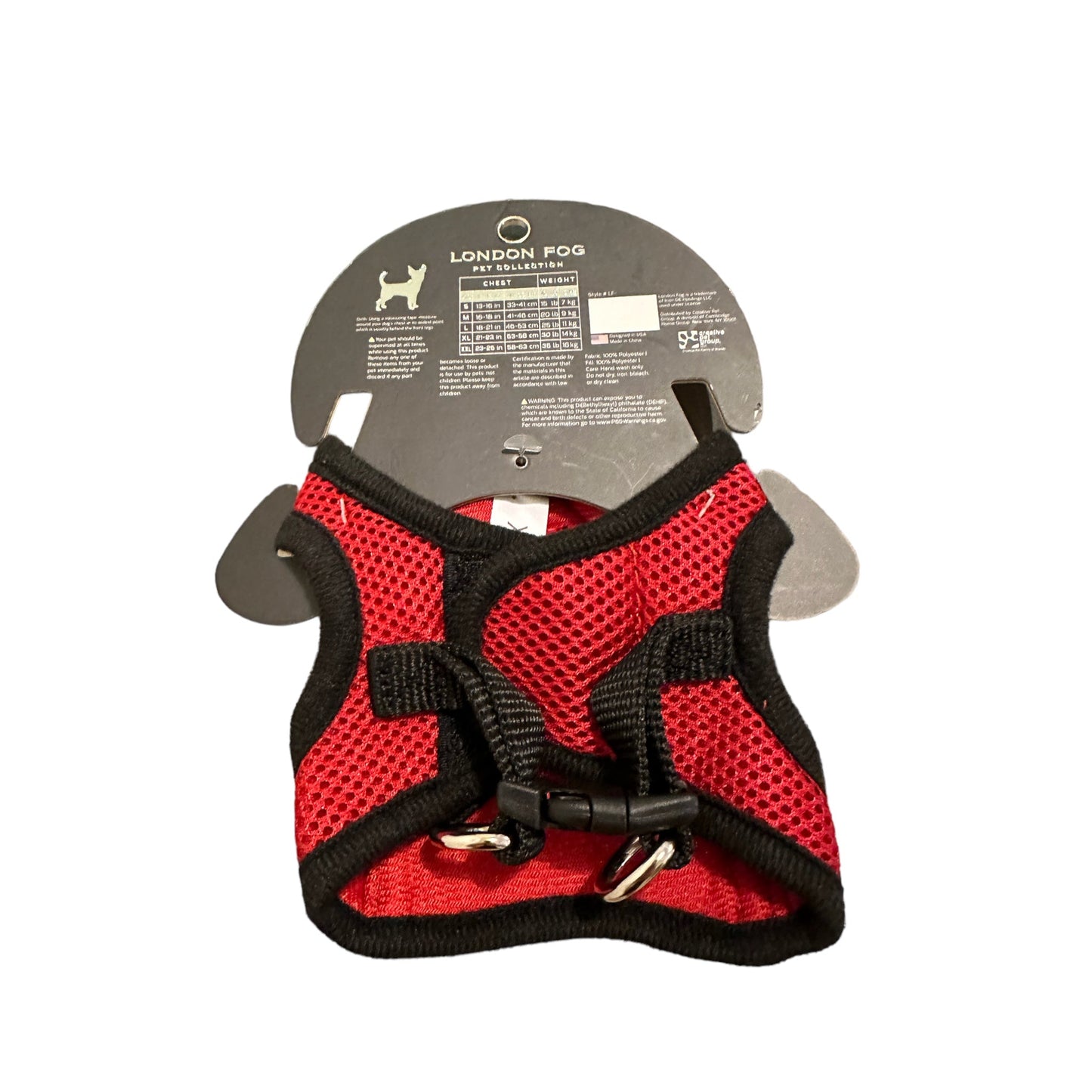 London Fog- Pechera Color Rojo Talla XS - Hasta 5kg - MiPerro.com