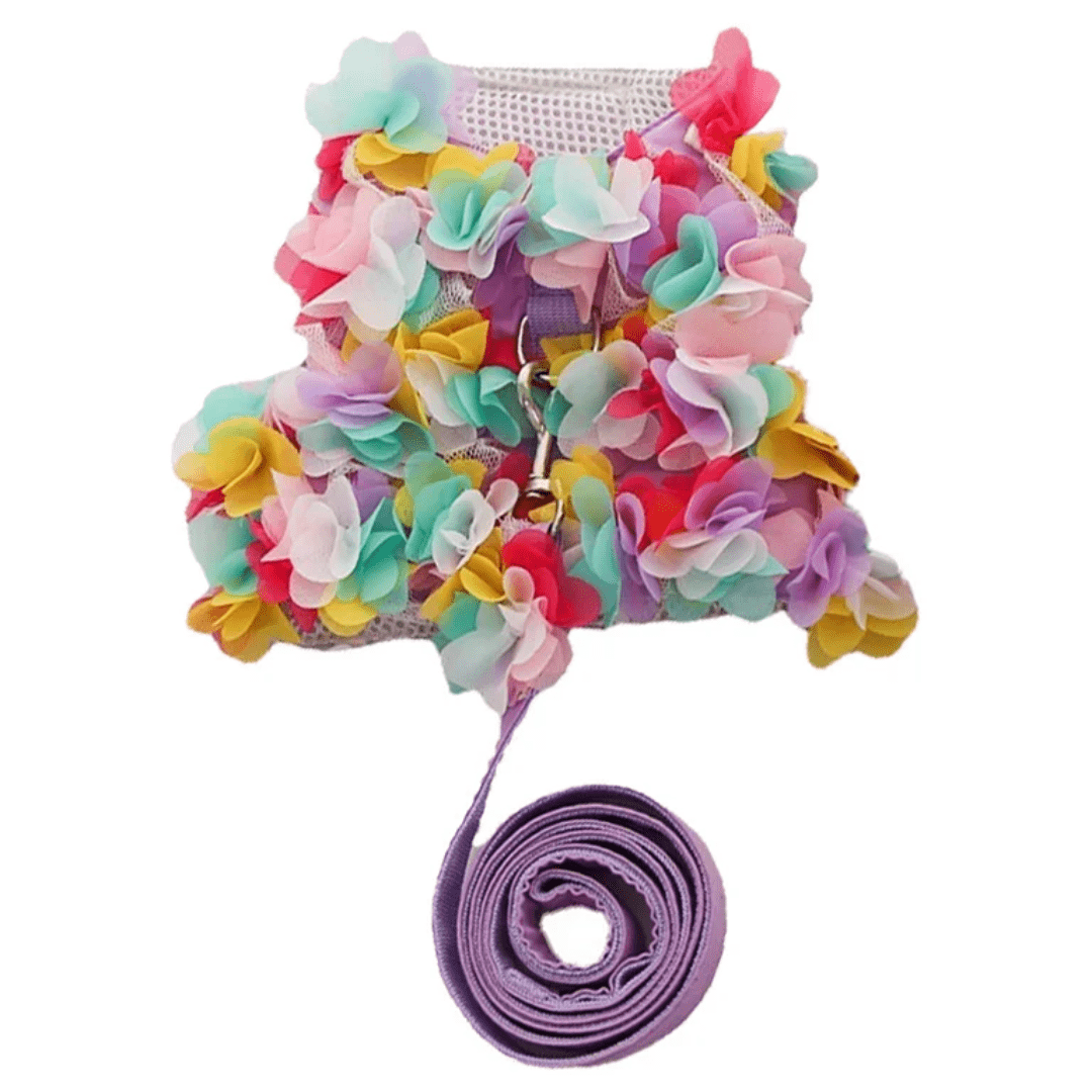 Pechera Floral con Correa - MiPerro.com