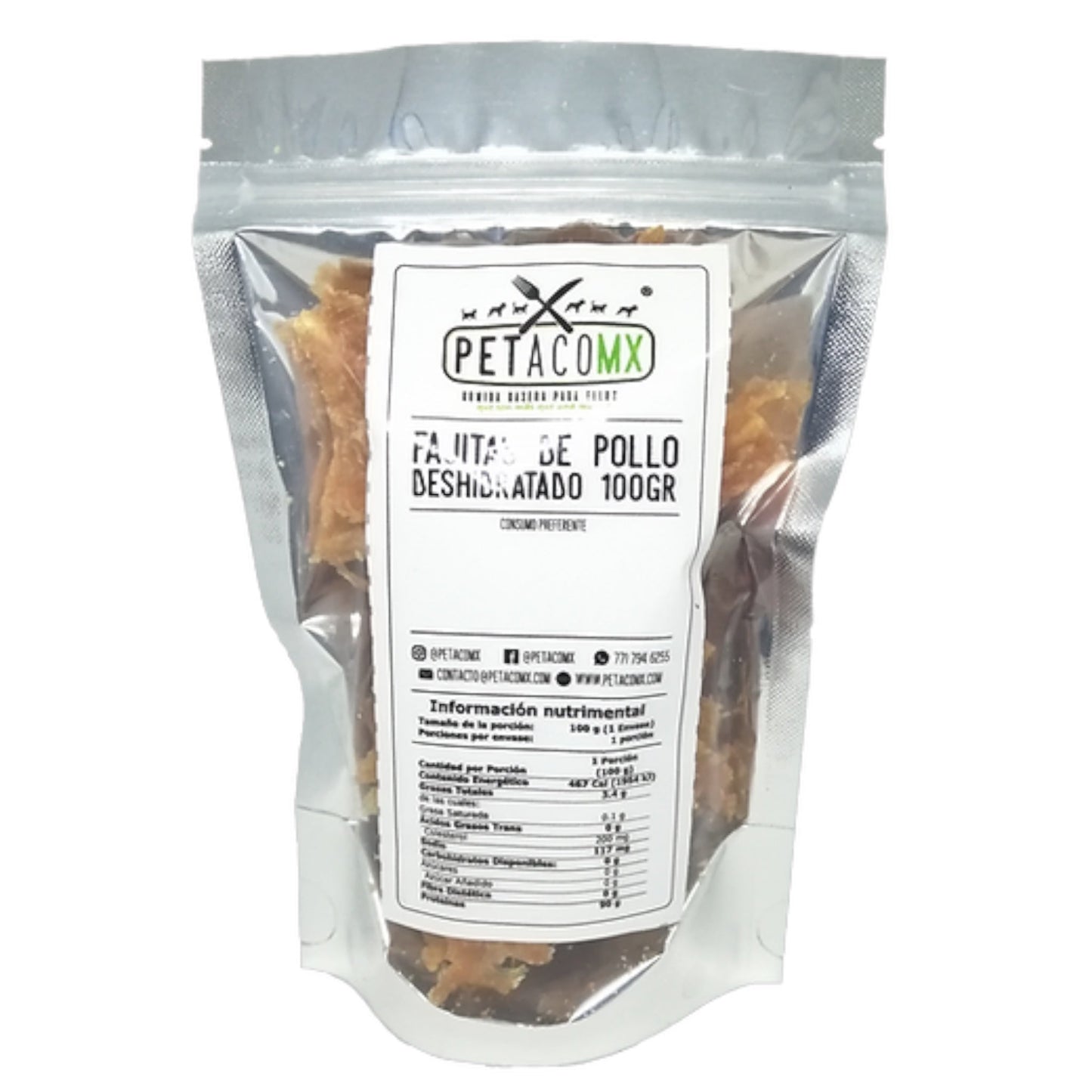 Petaco- Fajitas de Pollo Deshidratadas para Perro - MiPerro.com