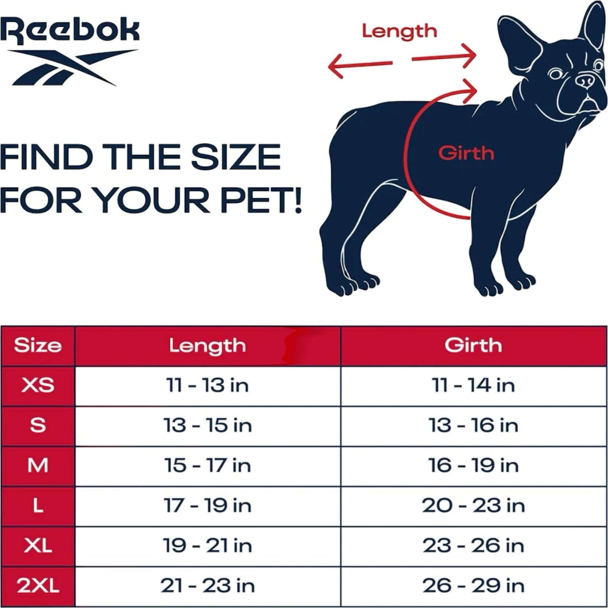 Reebok- Chamarra para Perro- Talla L - MiPerro.com